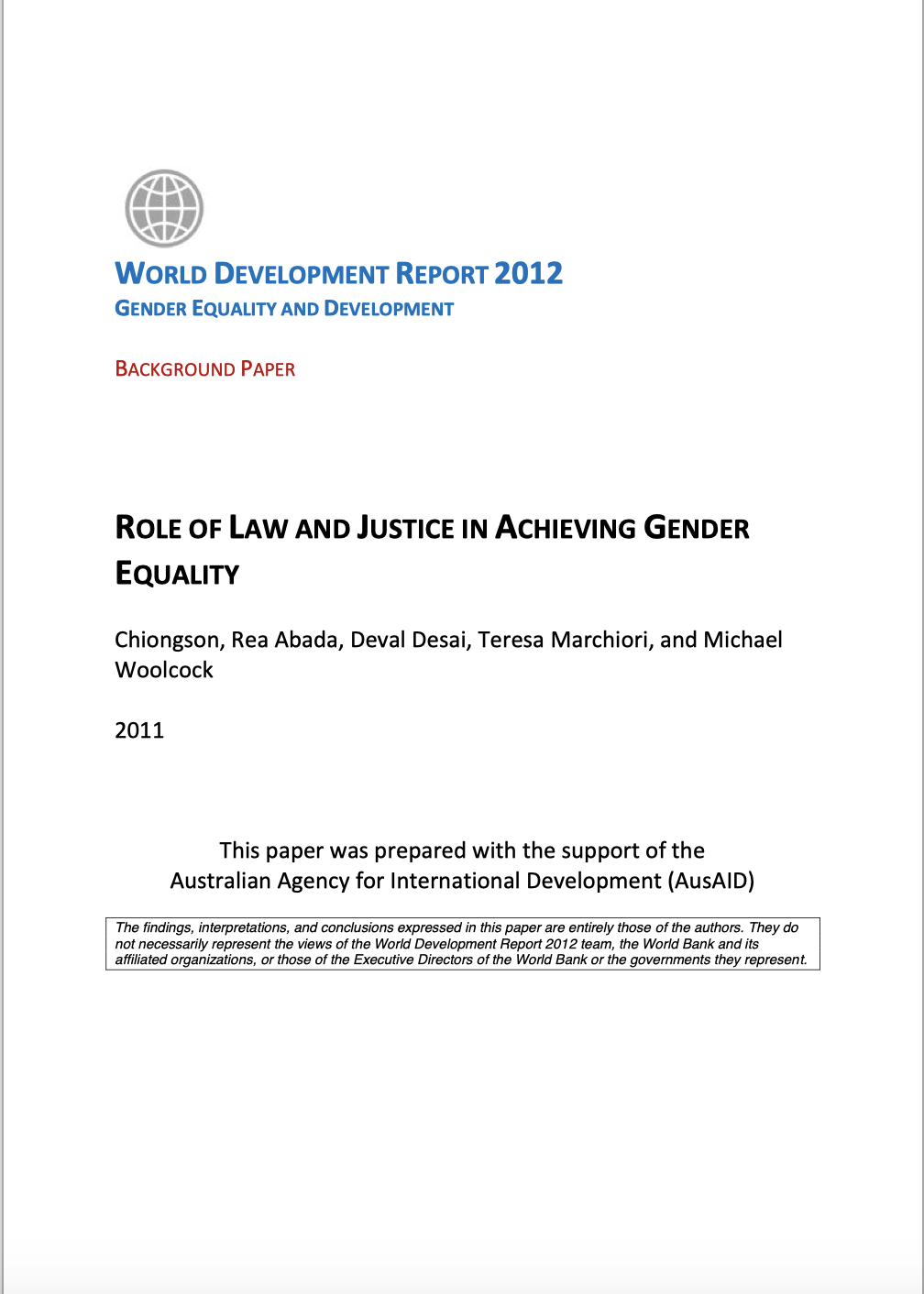 Role Of Law And Justice In Achieving Gender Equality